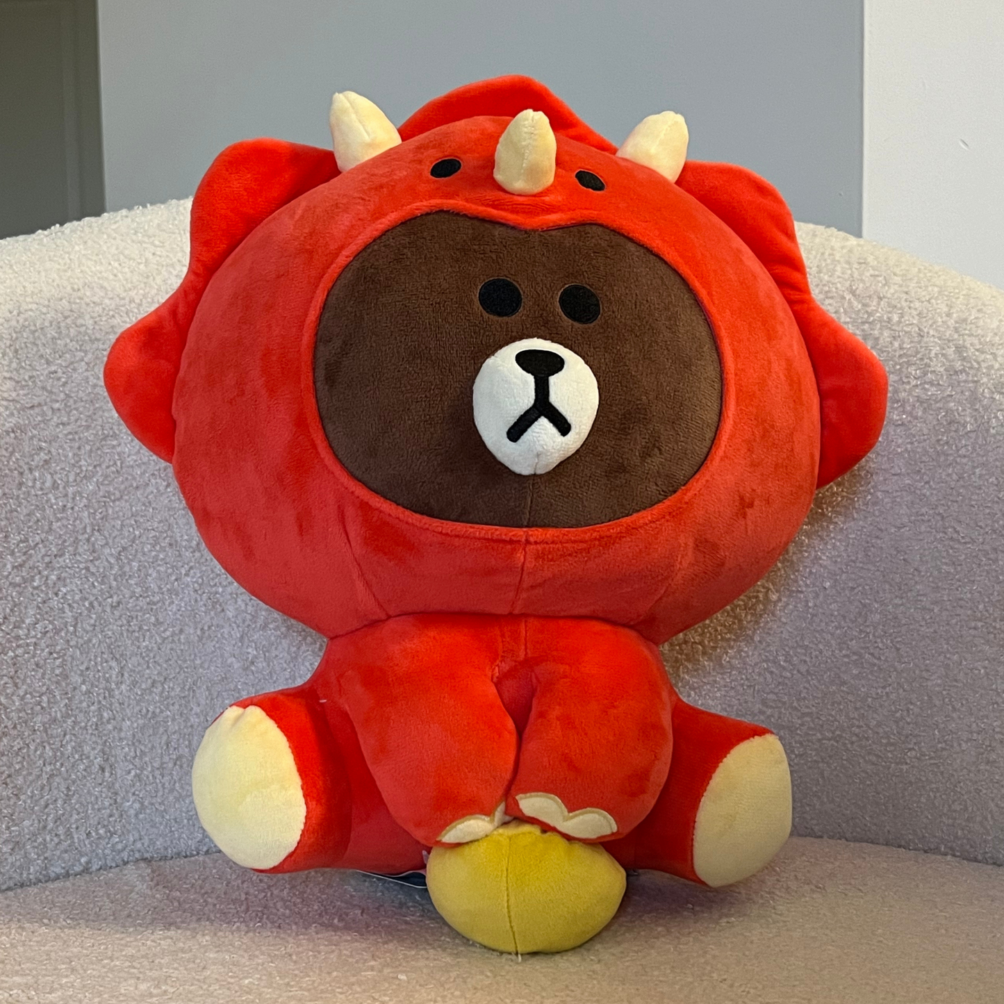 Line Friends Jungle Brown Bear - Red Dinosaur
