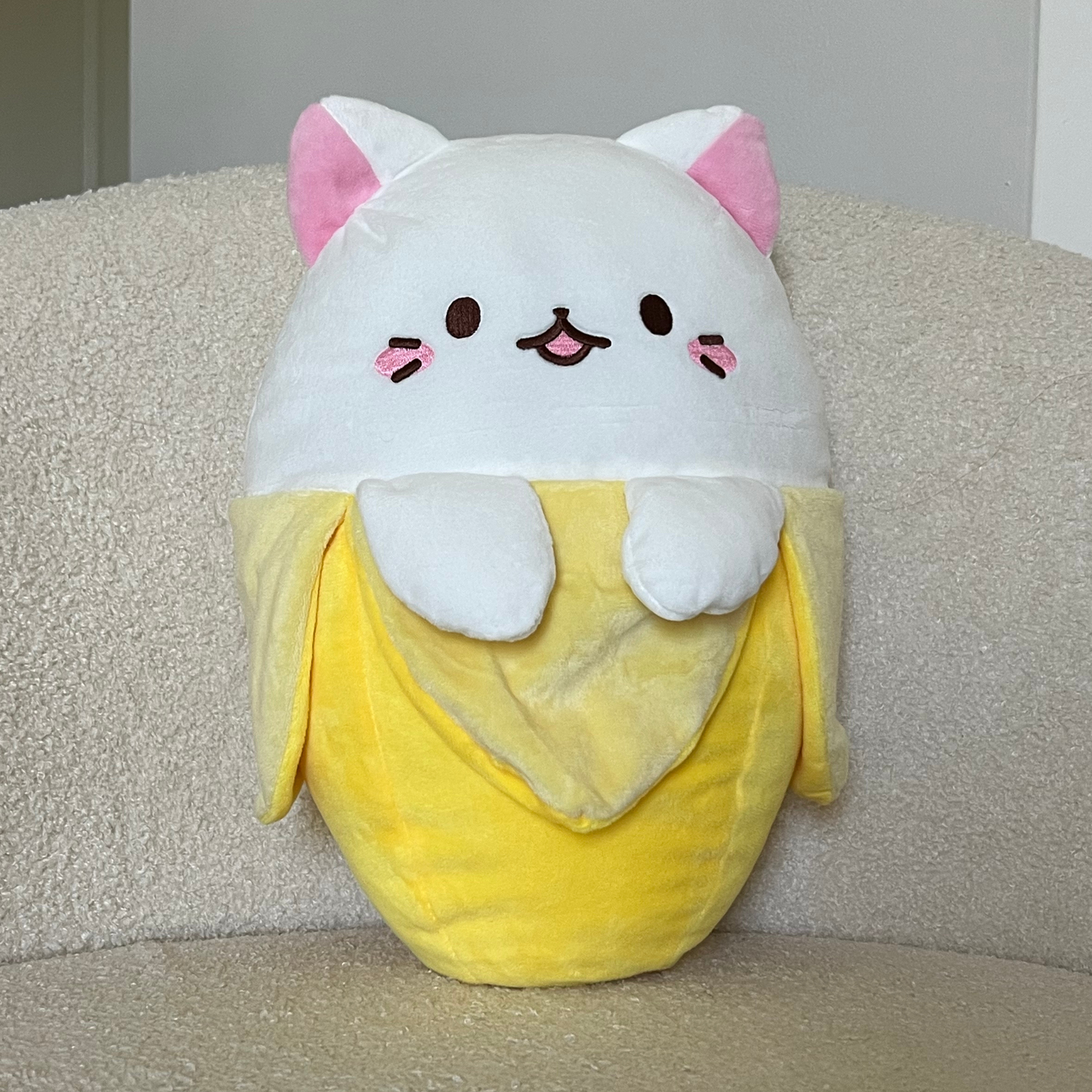 White Bananya Cat Plush