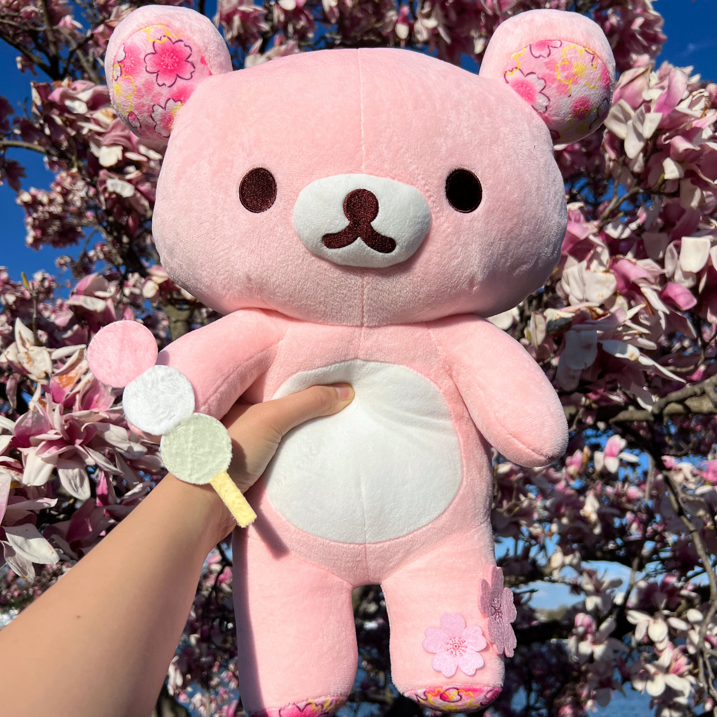 Pink Sakura Rilakkuma Holding Dango