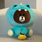 Line Friends Jungle Brown Bear - Green Dinosaur